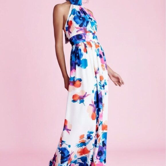 Eliza J Floral Print Halter Maxi Dress - Picture 2 of 5